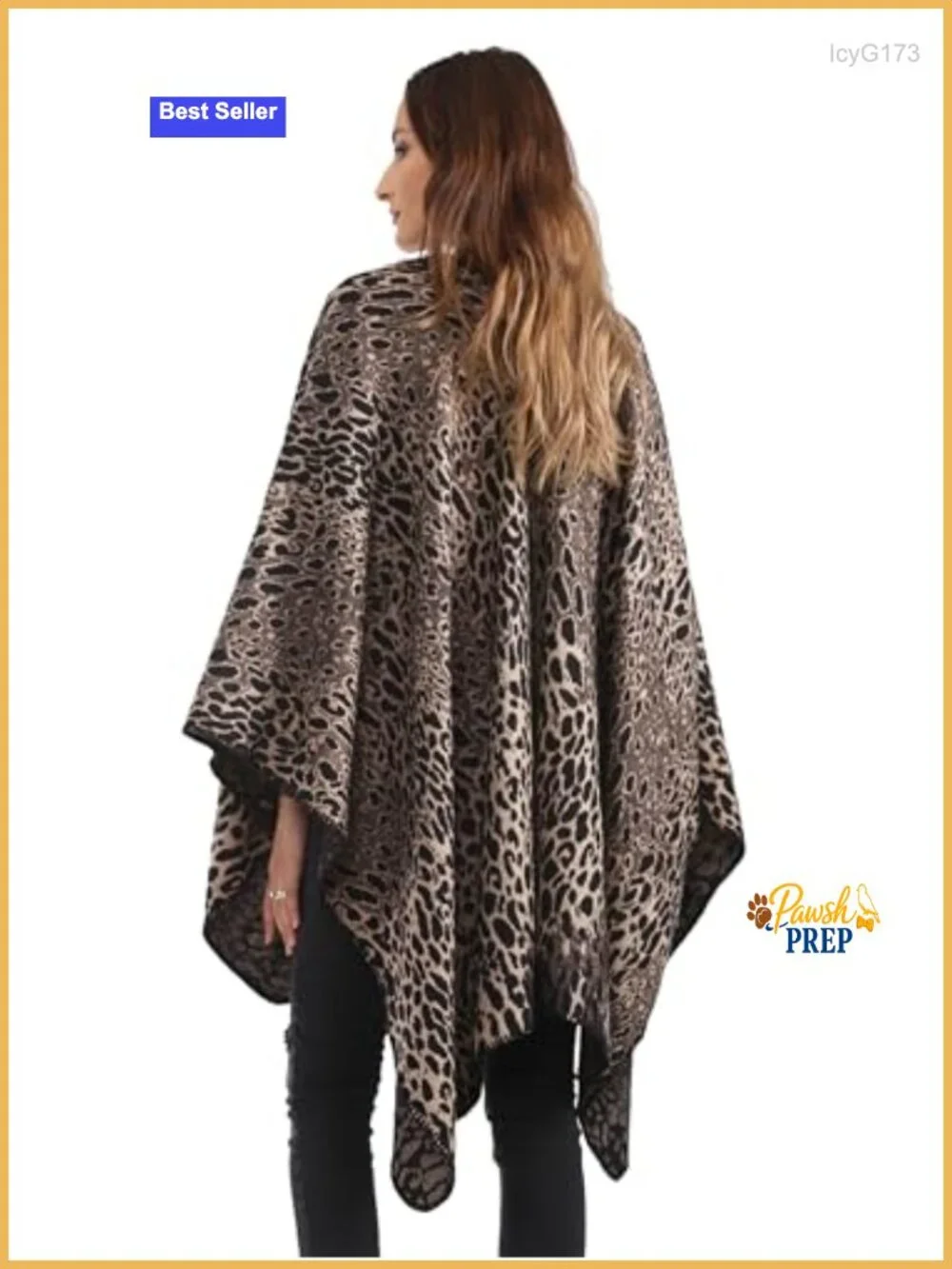 Reversible Cashmere-Feel Poncho Cape Wrap Shawl for Women, Cozy Open Front